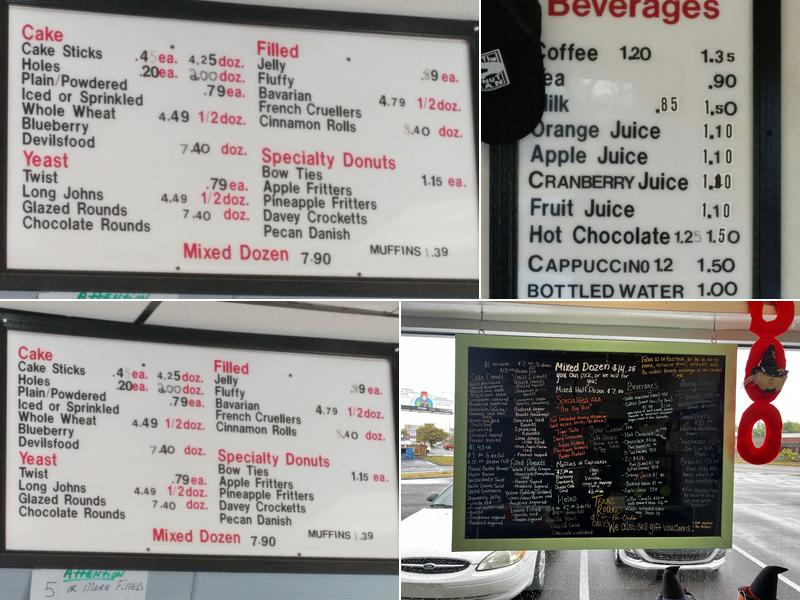 Stan the Donut Man Menu