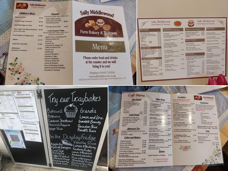 Sally Middlewood Farm Bakery & Tea Room Menu