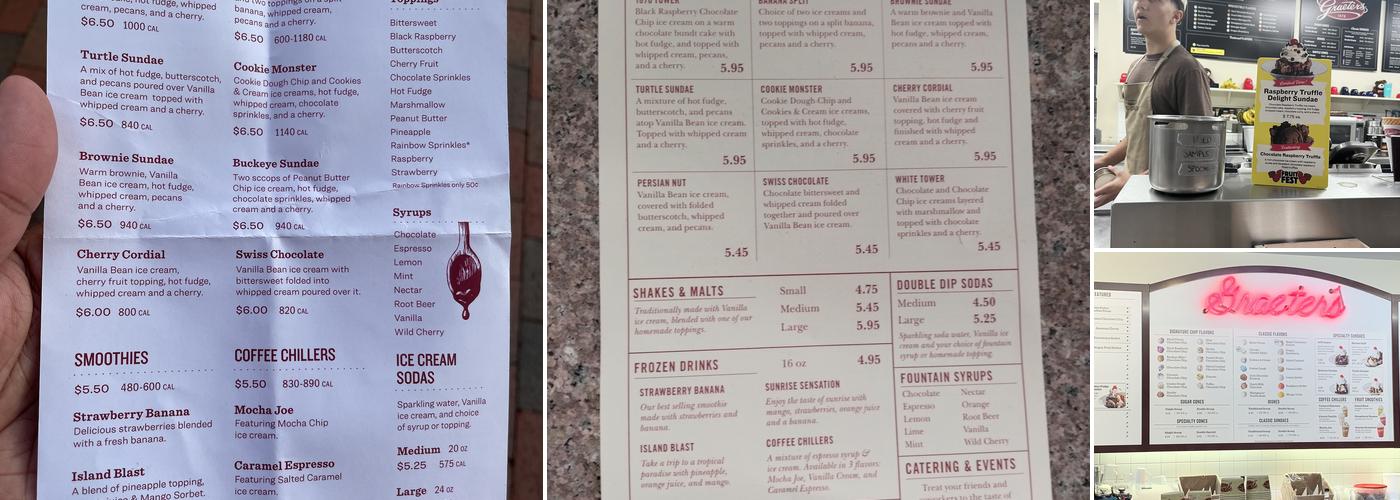 Graeter's Ice Cream Menu