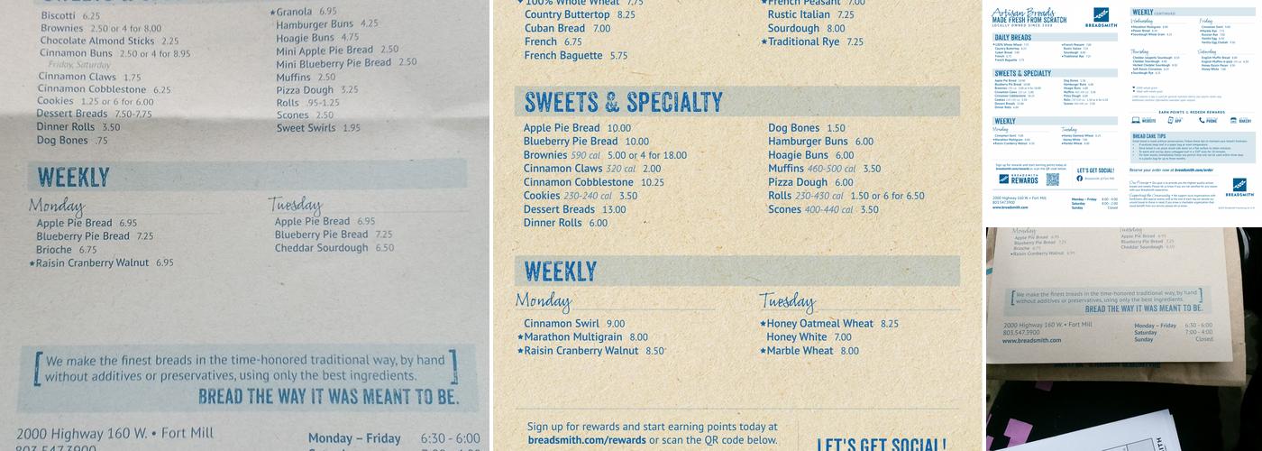 Breadsmith of Fort Mill Menu