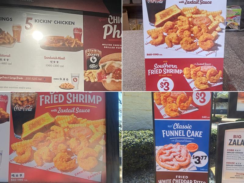 Zaxbys Chicken Fingers & Buffalo Wings Menu