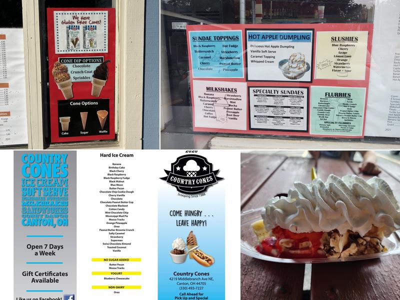 Country Cones Menu