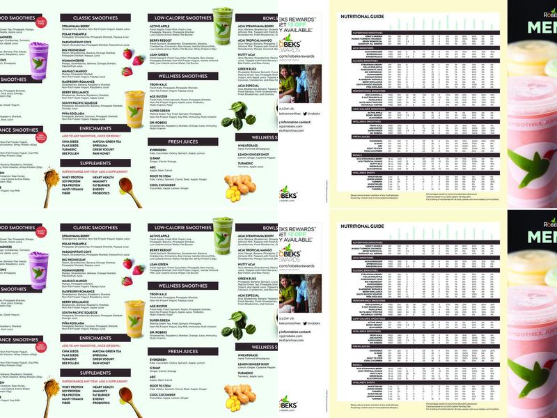 Robeks Fresh Juices & Smoothies Menu