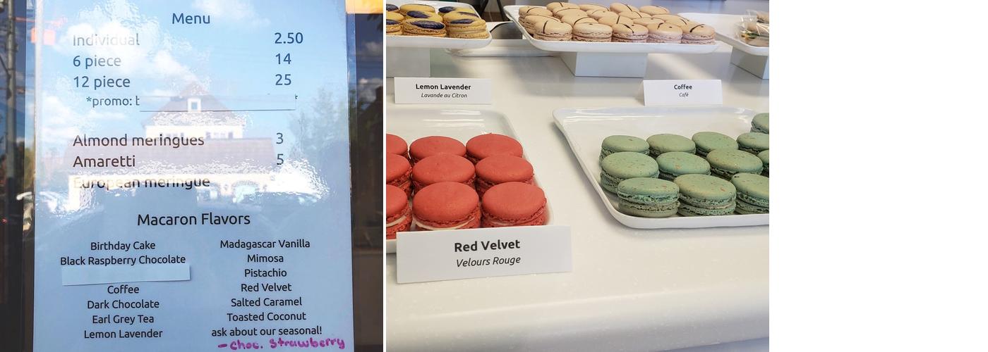 Macaron Bar Menu
