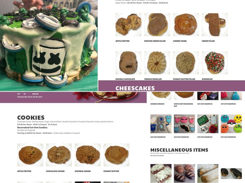 Monica's Baker Boy Menu