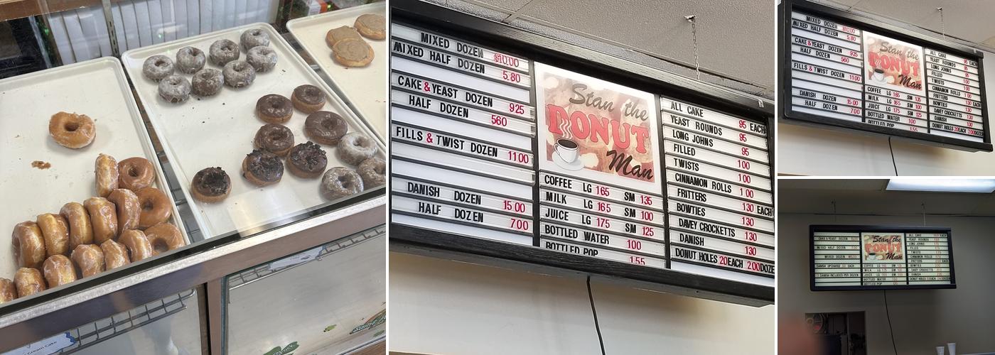 Stan the Donut Man Menu