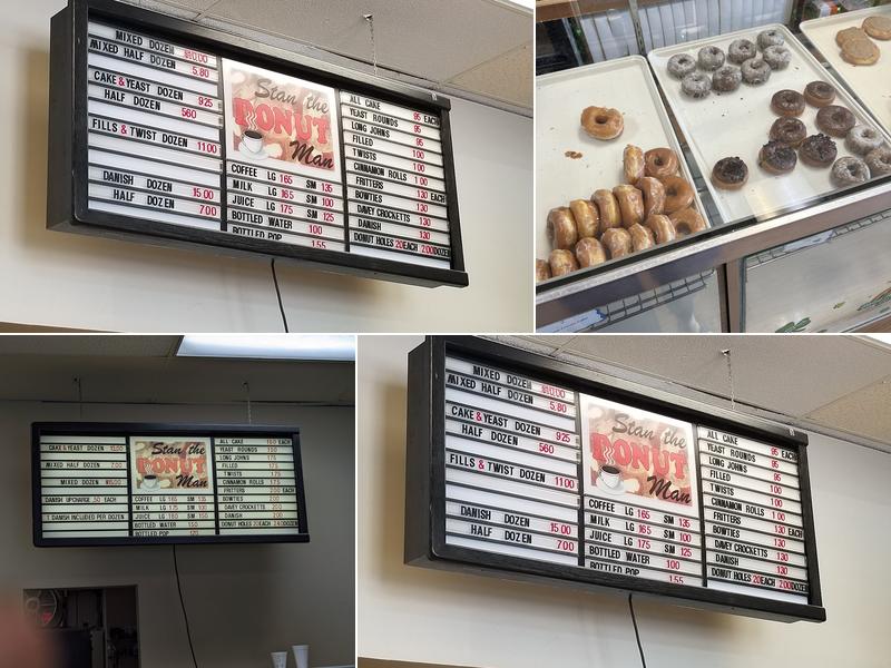 Stan the Donut Man Menu