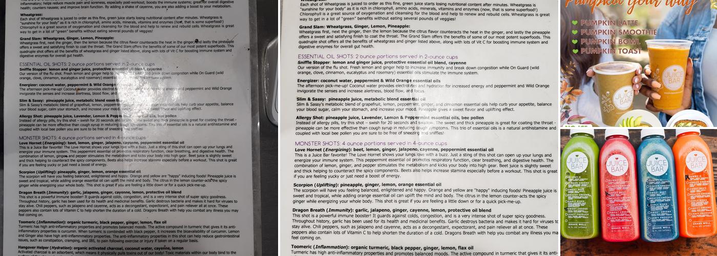 I Love Juice Bar - Anderson Menu