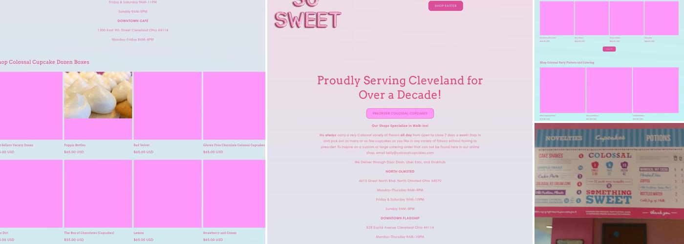 Colossal Cupcakes Menu