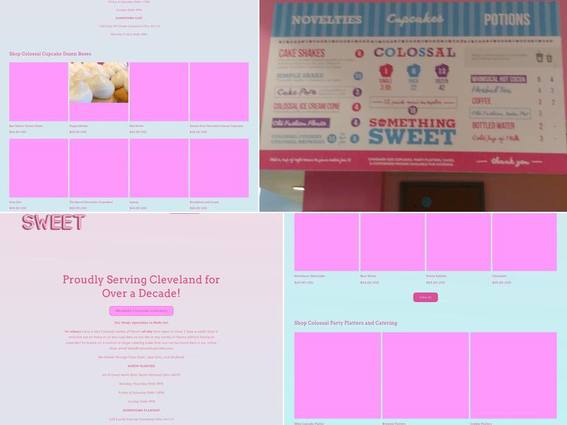 Colossal Cupcakes Menu