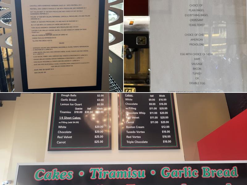 Corbo's Bakery At Playhouse Menu