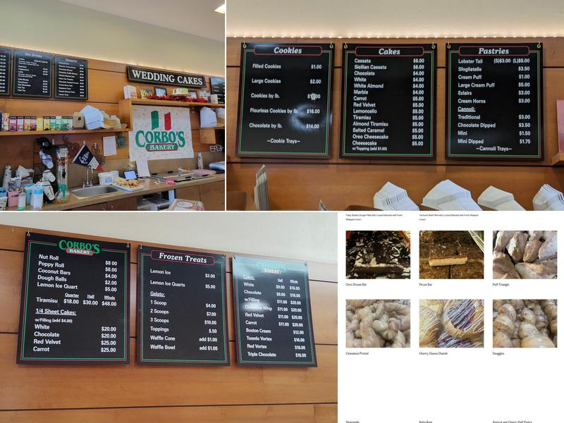 Corbo's Bakery Menu