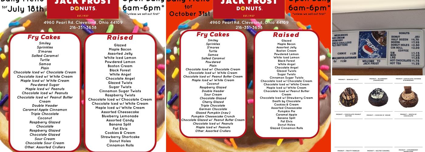 Jack Frost Donuts Menu