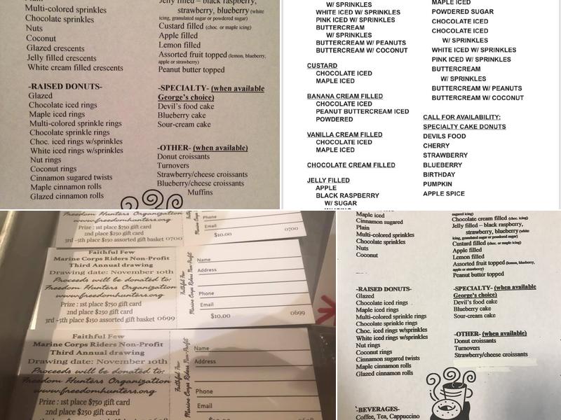 George's Donuts Menu