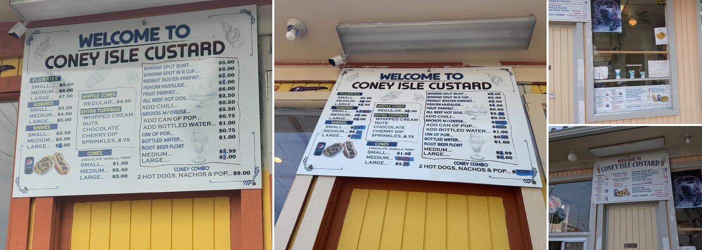 Coney Island Kustard Menu