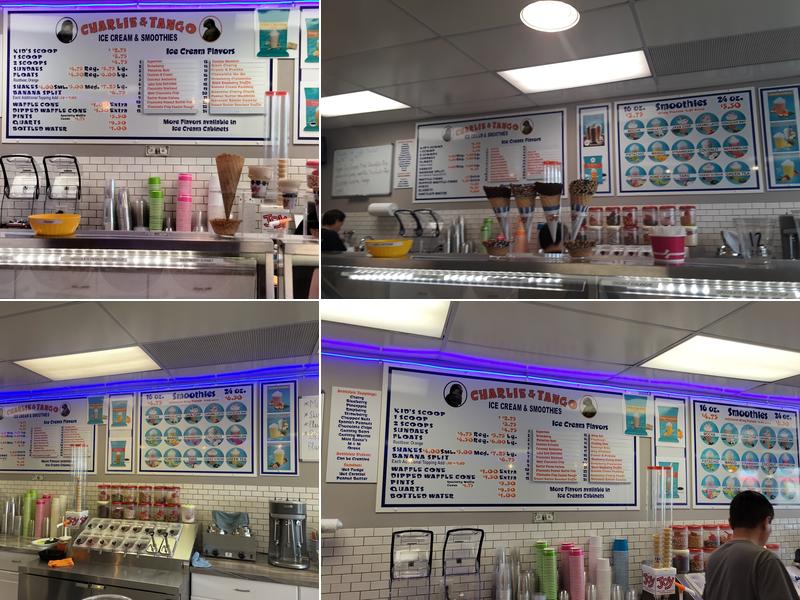 Charlie And Tango Ice Cream And Smoothies Menu