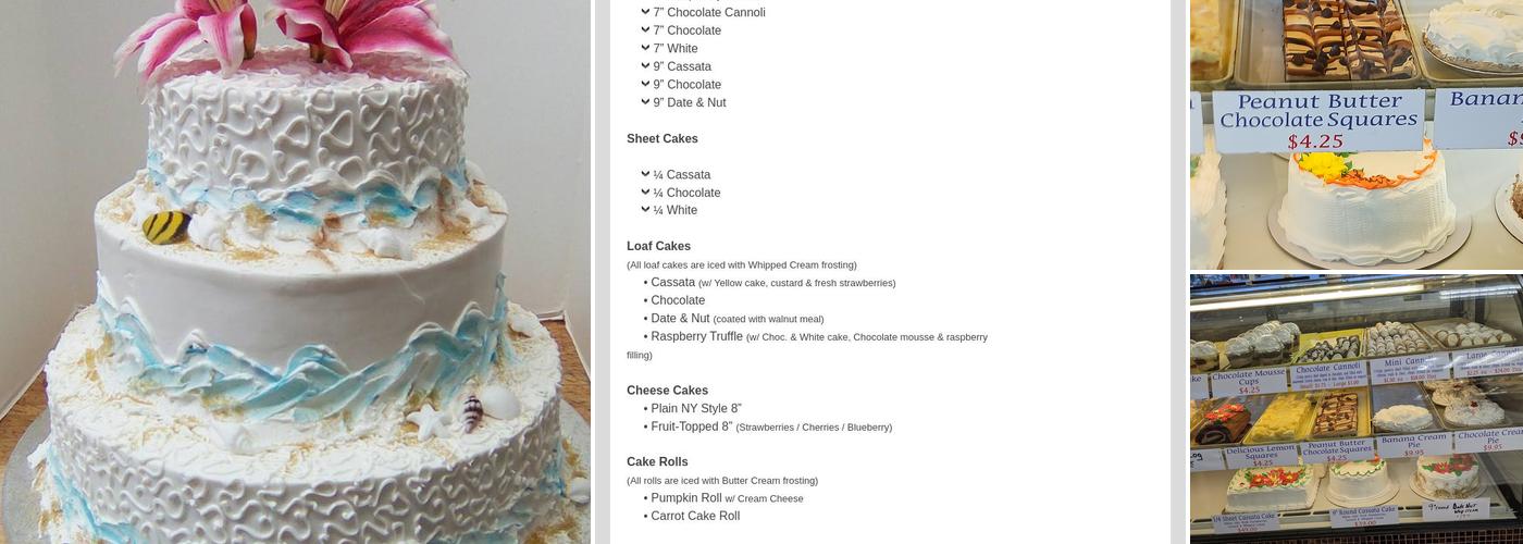 Colozza's Bakery Menu