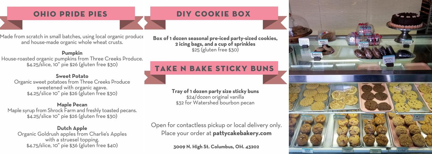 Pattycake Bakery Menu