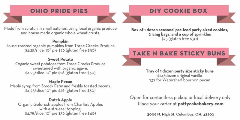 Pattycake Bakery Menu