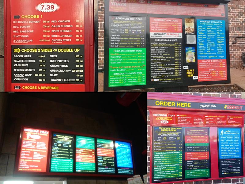 Cook Out Menu