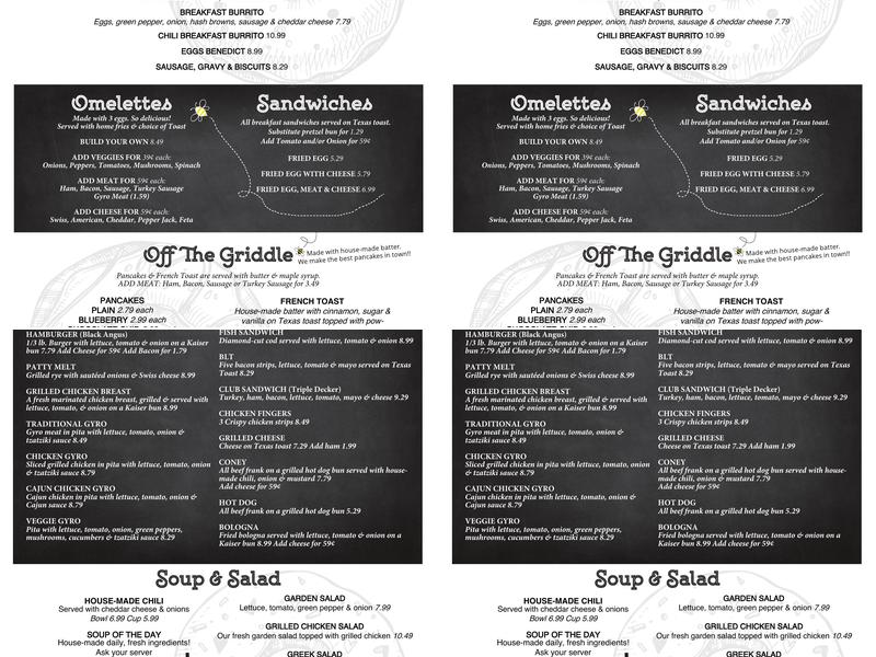 HoneyDip Donuts & Diner Menu