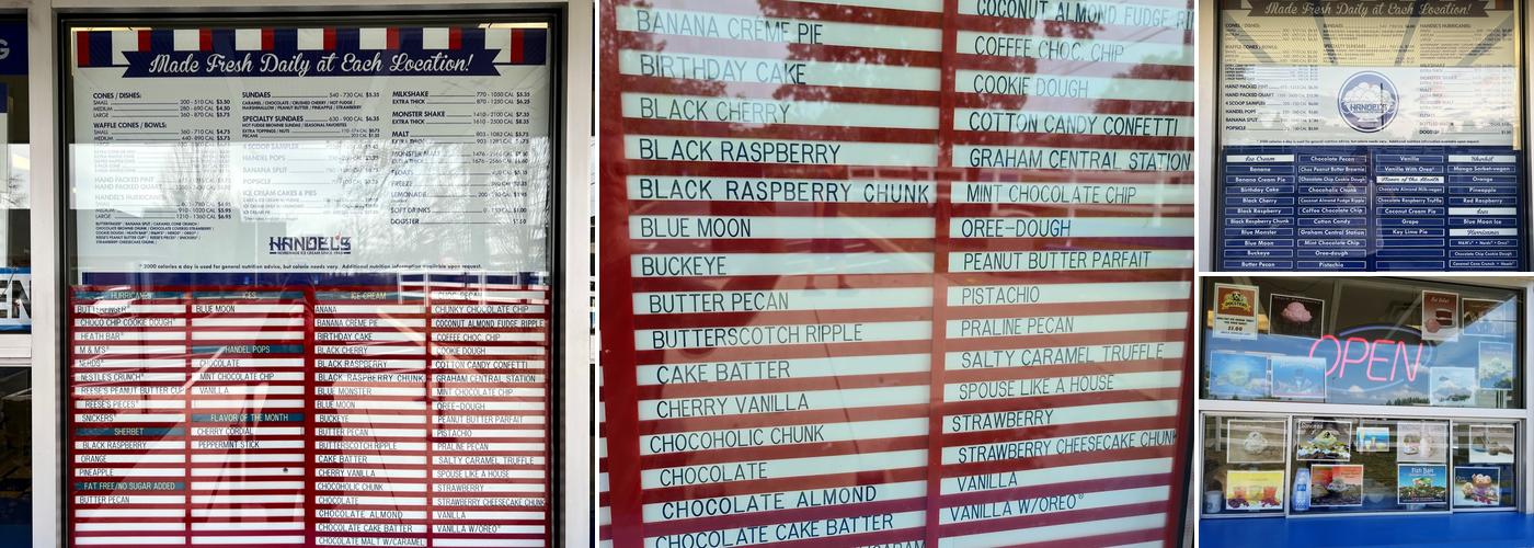 Handel's Homemade Ice Cream Powell Menu