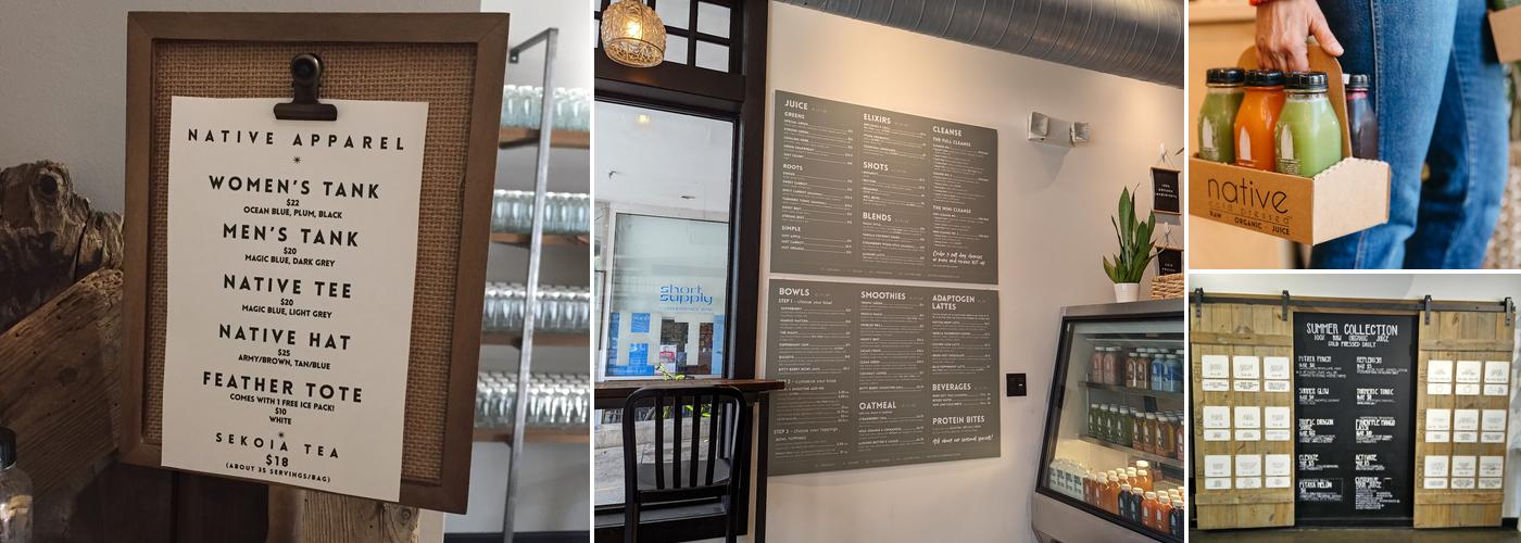 Native Cold Pressed Menu