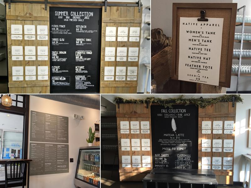 Native Cold Pressed Menu