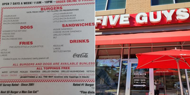 Five Guys Menu