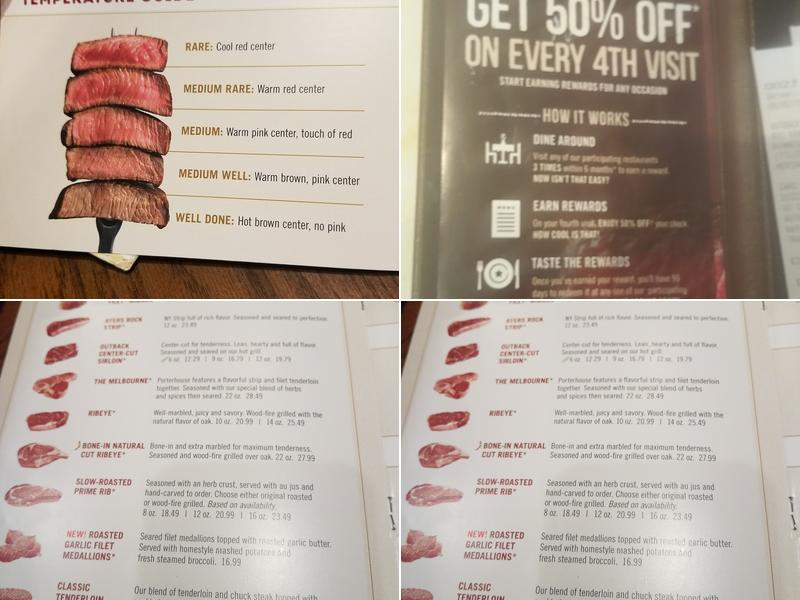 Outback Steakhouse Menu
