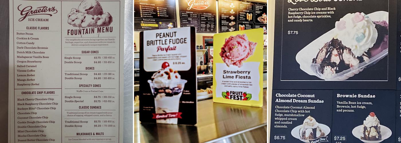 Graeter's Ice Cream Menu