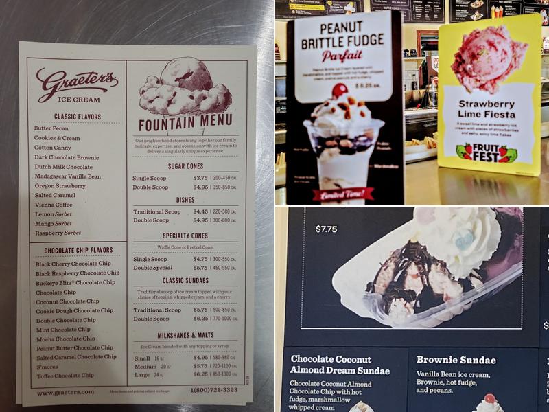 Graeter's Ice Cream Menu