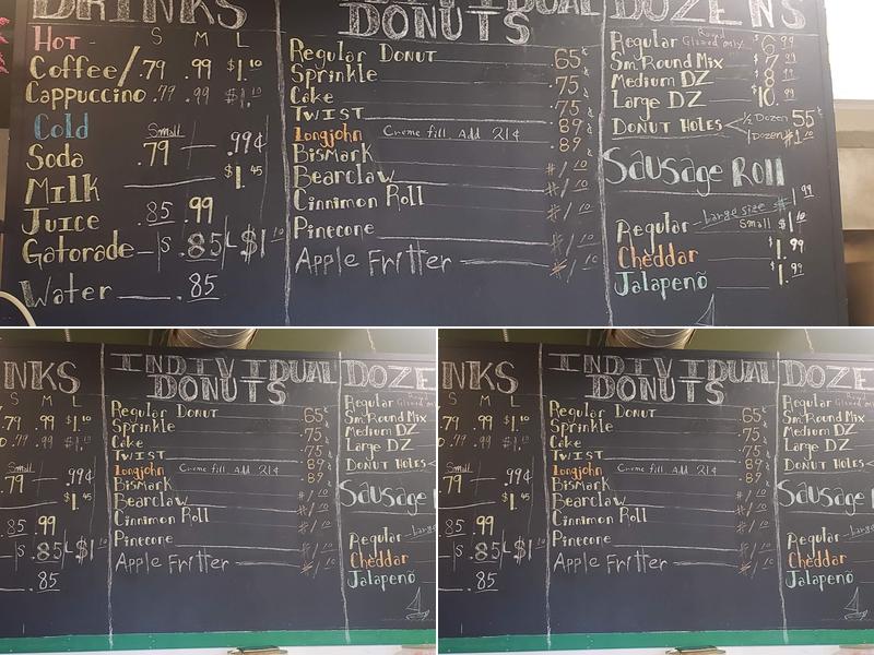 Tinker Donuts Menu