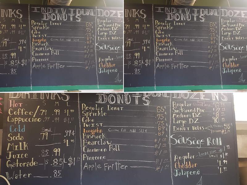 Tinker Donuts Menu
