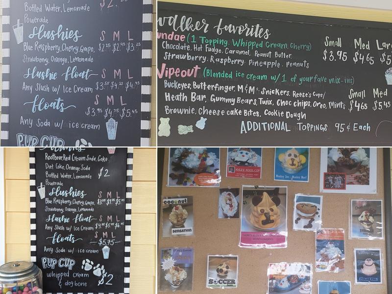 Walker Bros. Ice Cream Menu
