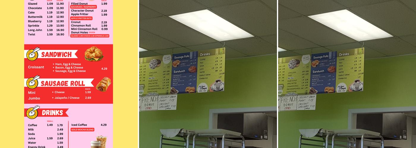 Angry Bunny Donuts Menu