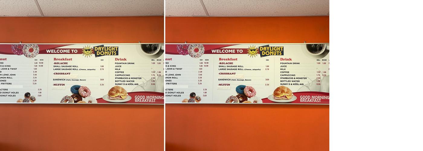 Daylight Donuts Menu