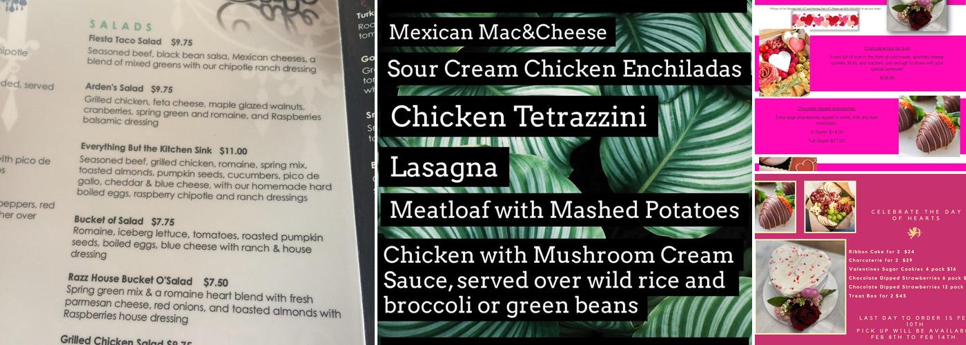 Raspberries n Creme (TM) Menu