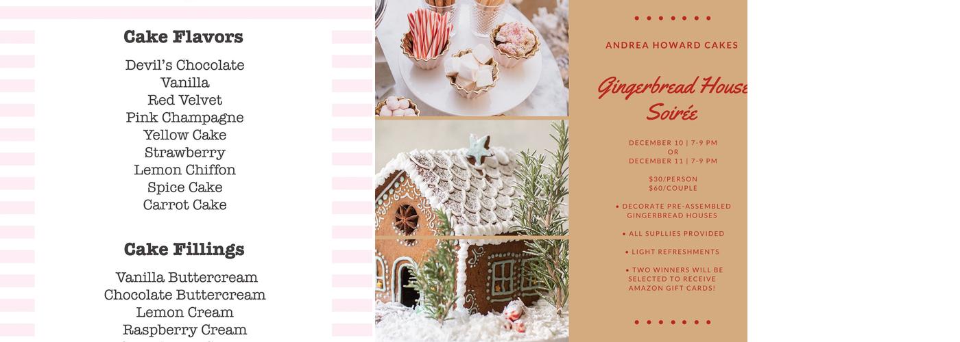 Andrea Howard Cakes Menu