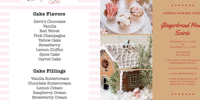 Andrea Howard Cakes Menu
