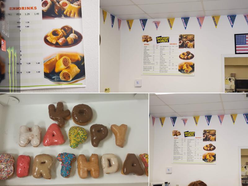 Daylight Donuts Menu
