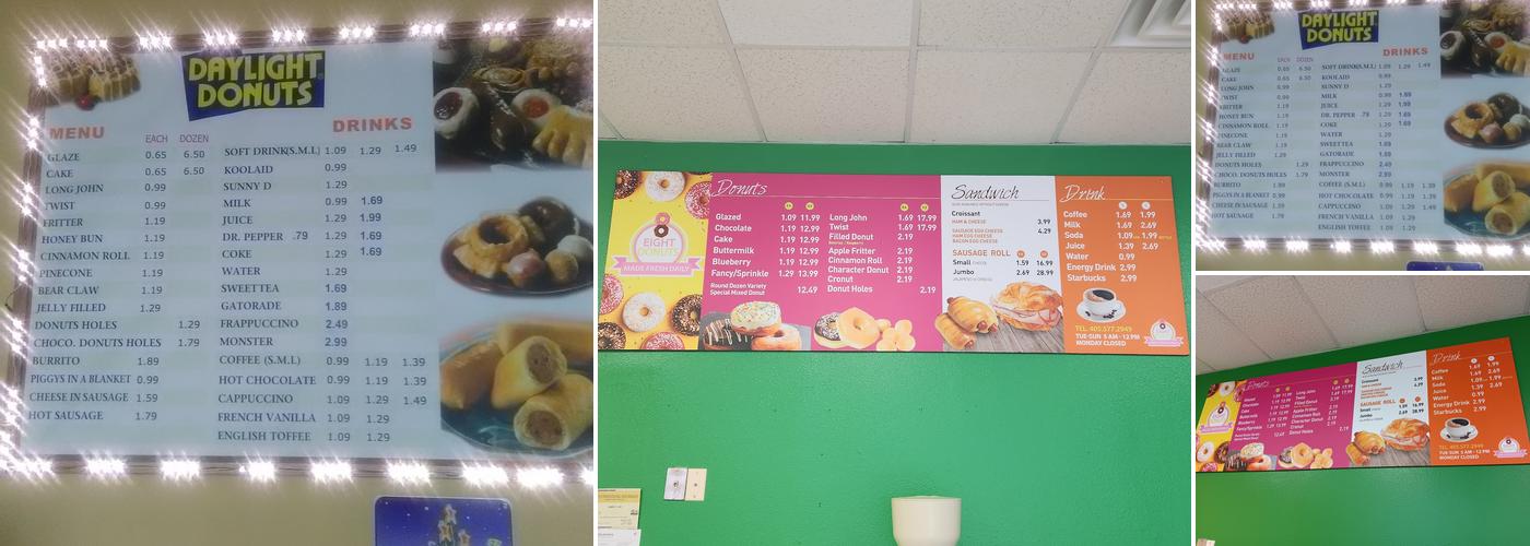 Daylight Donuts Menu