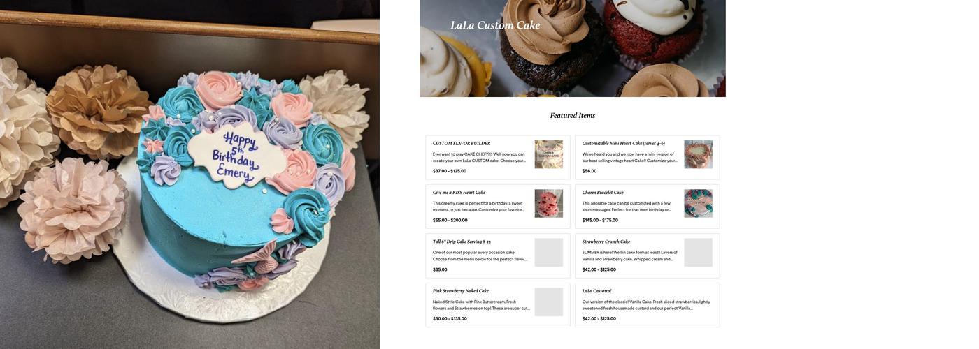 LaLa Custom Cake Menu
