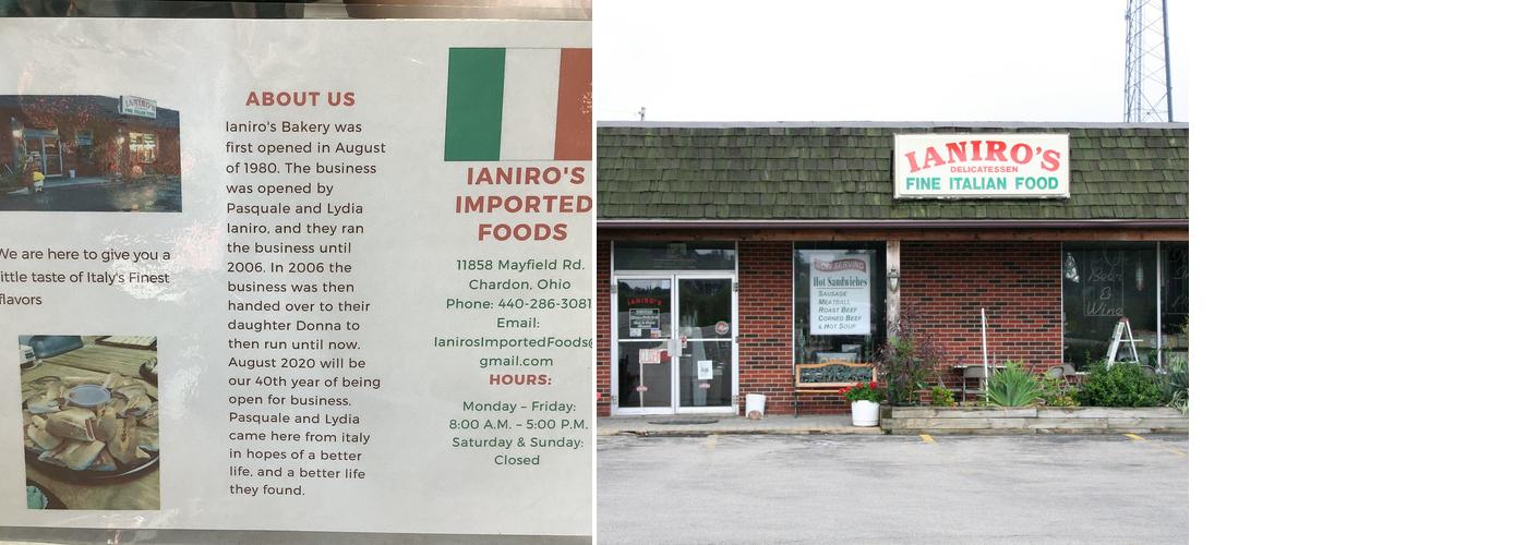 Ianiro's Bakery Menu
