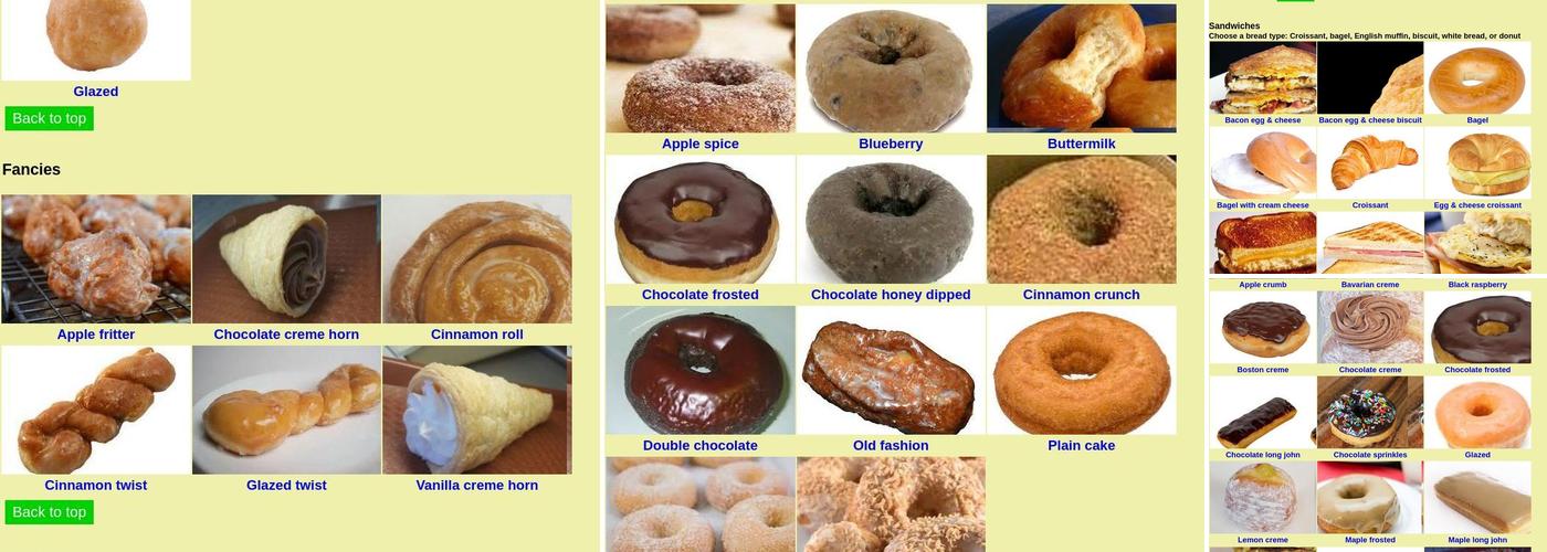 Donut King Menu