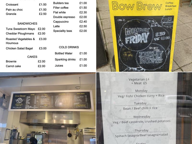 Bow Brew Cafe Menu