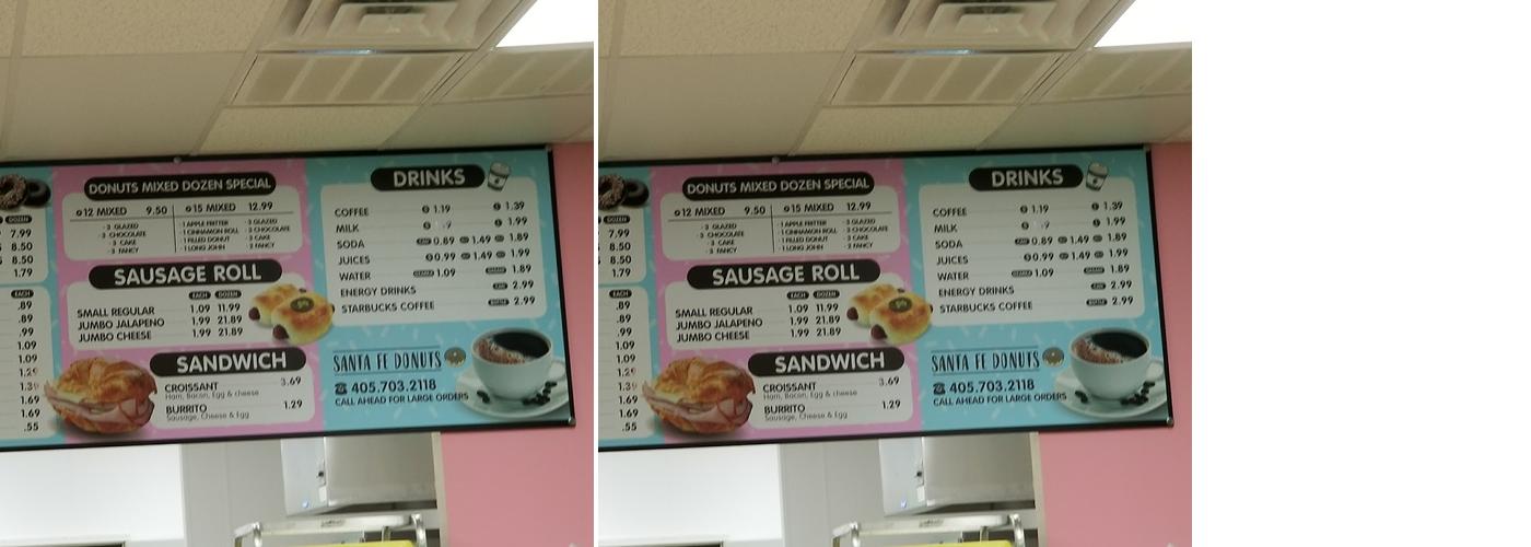 Santa Fe Donuts Menu
