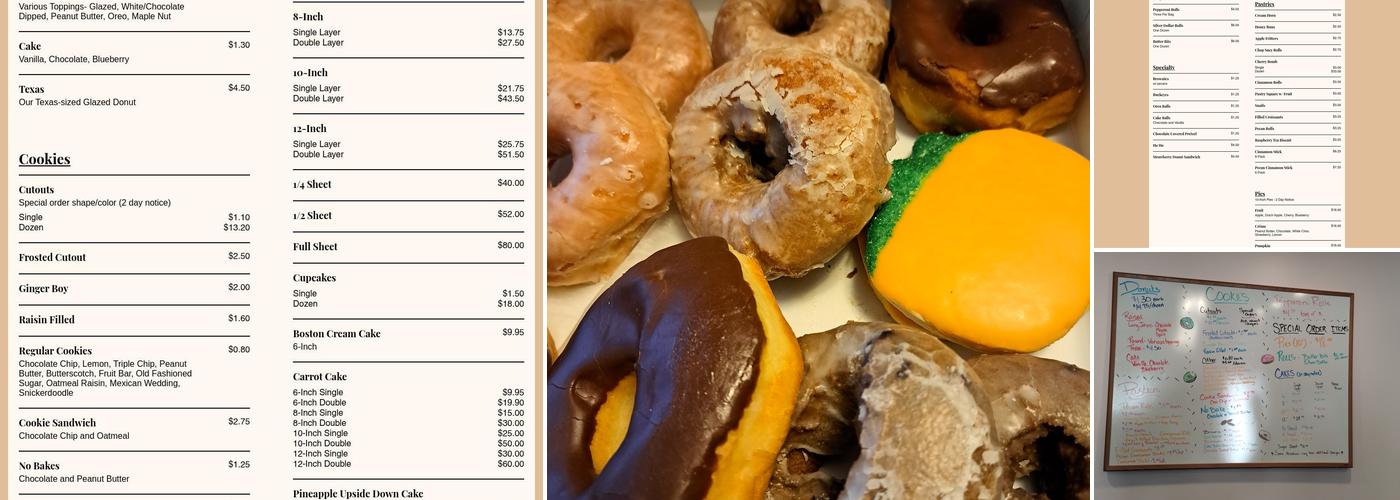 R and M Bakery Menu