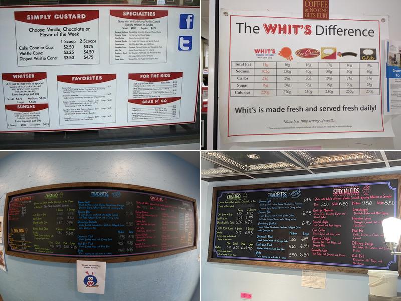 Whit's Frozen Custard Menu