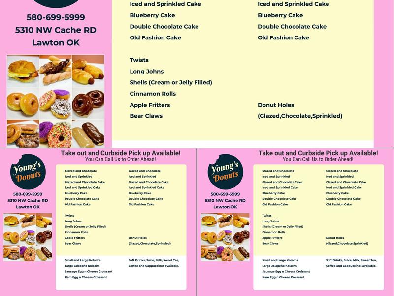Young's Donuts Menu